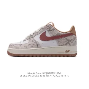 Nike Air Force 1 '07 Low White Leather Casual Sneakers with Air Cushion