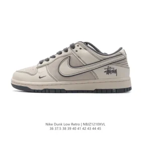 Nike Dunk Low Retro Vintage Basketball Sneakers with Leather Upper