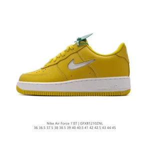 Nike Air Force 1 Low White Leather Vintage Sneakers with Bubble Sole