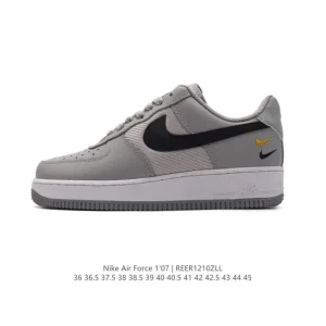 Nike Air Force 1 '07 Low White Leather Casual Sneakers with Air Cushion