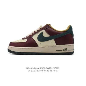 Nike Air Force 1 '07 Low White Leather Casual Sneakers with Air Cushion
