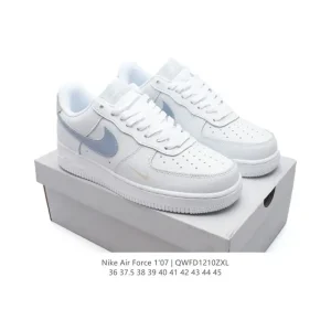 Nike Air Force 1 '07 Low White Leather Sneakers with Air Cushion