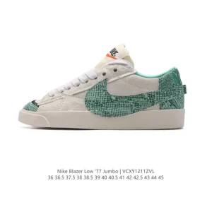 Nike Blazer Low '77 Jumbo Sneakers with Oversized Swoosh and Wide Laces