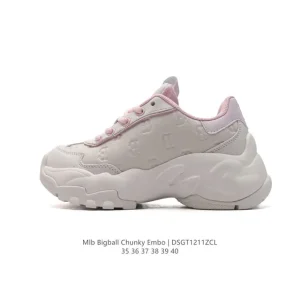 MLB Bigball Chunky Embo Vintage Retro Print Women's Thick Sole Sneakers