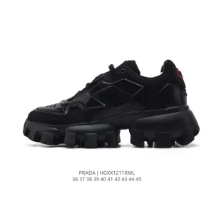 Prada Chunky Runner Leather Sneakers for Men and Women
