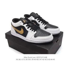 Jordan Air 1 Low Retro Leather Basketball Shoes with Air Cushion