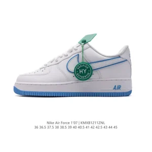 Nike Air Force 1 Low 07 White Leather Sneakers with Bubble Sole