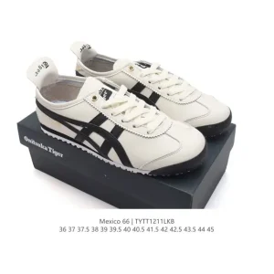 ASICS Onitsuka Tiger Mexico 66 Classic Leather Sneakers for Men and Women