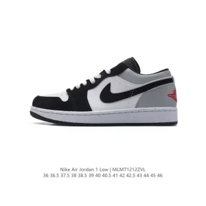 Jordan Air 1 Low Retro Classic Leather Sneakers with Air Cushioning