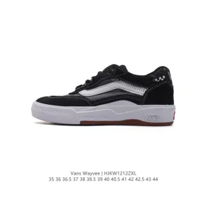 Vans Wayvee Black Leather Skate Shoes for Men and Women
