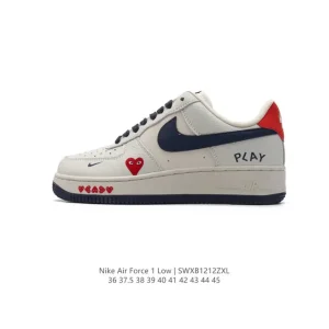 Nike Air Force 1 07 Low White Leather Sneakers with Air Cushion