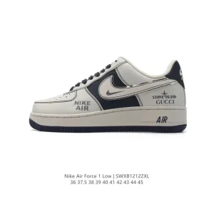 Nike Air Force 1 07 Low White Leather Sneakers with Air Cushioning
