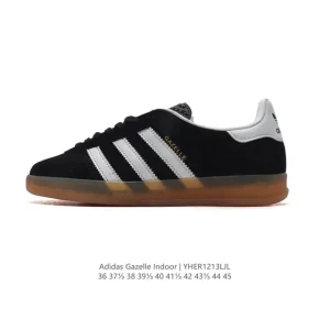 Adidas Originals Gazelle Indoor Retro Leather Sneakers with Gum Sole