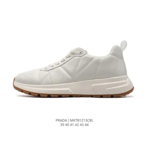 Prada Chunky Runner Men's Leather Fashion Sneakers with Height Increase
