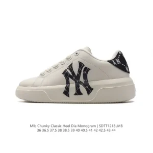 MLB Chunky Classic White Thick Sole Sneakers for Men and Women