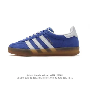 Adidas Originals Gazelle Indoor Retro Leather Sneakers with Gum Sole