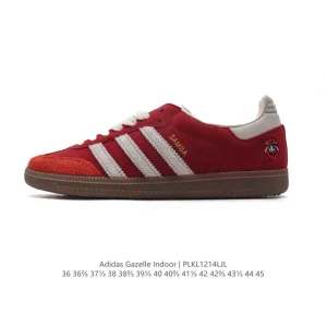Adidas Originals Gazelle Indoor Retro Leather Sneakers with Gum Sole