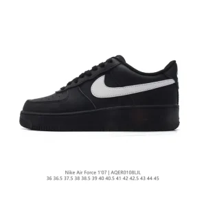 Nike Air Force 1 '07 Low White Leather Sneakers with Air Cushioning