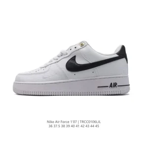 Nike Air Force 1 '07 Low White Leather Casual Sneakers for Men and Women