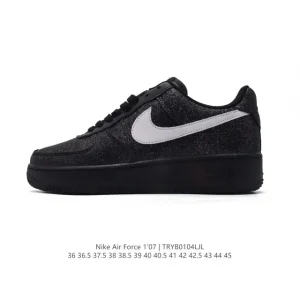 Nike Air Force 1 07 Low White Leather Sneakers with Air Cushioning