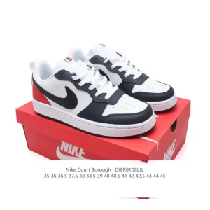 Nike Court Borough Low Men's and Women's Leather Sneakers with Mesh Tongue