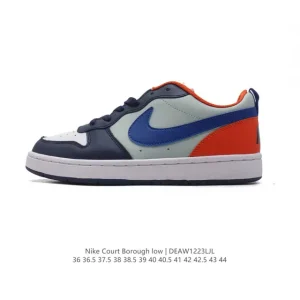 Nike Court Borough Low Unisex Leather Sneakers with Cushioned Insole