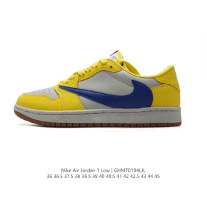 Jordan Air Jordan 1 Low Retro Vintage Leather Basketball Shoes