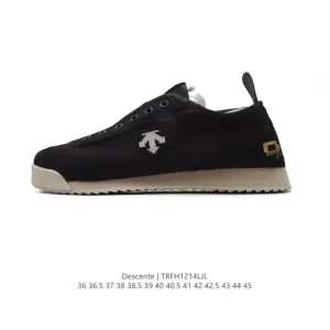 Descente Chron Retro Vintage Leather Sneakers for Men and Women