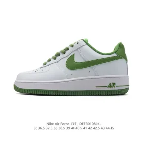 Nike Air Force 1 '07 Low White Leather Casual Sneakers with Air Cushioning