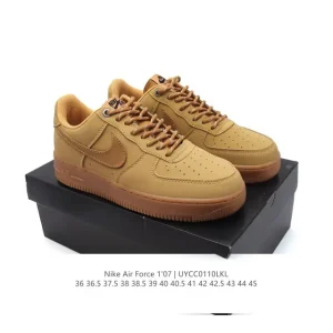 Nike Air Force 1 '07 Low White Leather Sneakers with Air Cushion