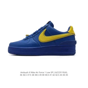 Nike Air Force 1 Ambush Low SP Leather Sneakers with Extended Swoosh