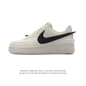 Nike Air Force 1 Ambush Low SP Leather Sneakers with Extended Swoosh
