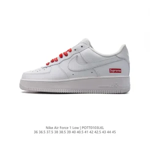Supreme x Nike Air Force 1 Low 'Cu9225-101' White Red Logo