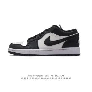 Jordan Air 1 Low Retro Leather Sneakers with Air Cushion
