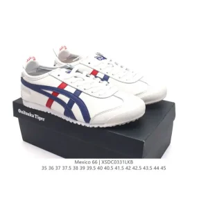 ASICS Onitsuka Tiger Mexico 66 Classic Leather Retro Sneakers for Men and Women
