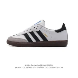 Adidas Samba OG Classic Leather Sneakers White Gum Sole