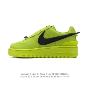Nike Air Force 1 Low Ambush Collaboration Leather Sneakers with Extended Swoosh