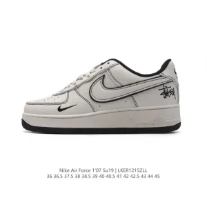 Nike Air Force 1 '07 Su19 White Leather Casual Low Top Sneakers