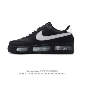 Nike Air Force 1 '07 Low White Leather Casual Sneakers with Air Cushioning