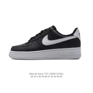 Nike Air Force 1 07 Low White Leather Sneakers with Air Cushion