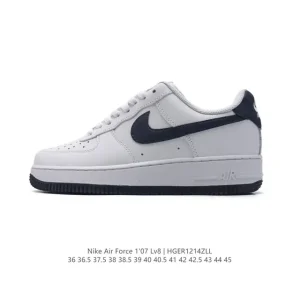 Nike Air Force 1 '07 Low White Leather Sneakers with Air Cushion