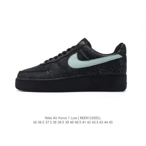 Nike Air Force 1 '07 Low Glitter White Sneakers with Air Cushion