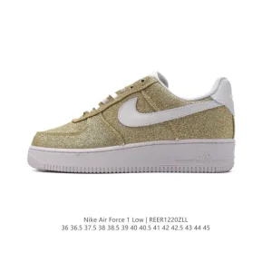 Nike Air Force 1 '07 Low White Leather Sneakers with Cushioning