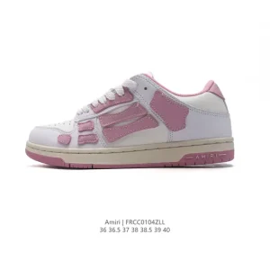 Amiri Skel Low Top Bone Sneakers for Women - White & Black
