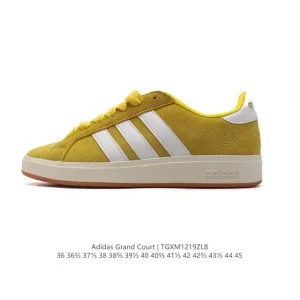 Adidas Neo Grand Court Lazy Egg Collaboration White Sneakers for Men and Women