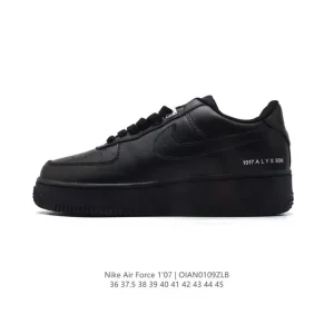 Nike Air Force 1 '07 Low White Leather Sneakers with Air Cushioning