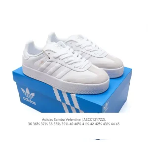 Adidas Samba Valentine Unisex Retro Leather Sneakers with Crystal Rubber Sole