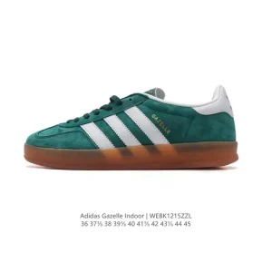 Adidas Originals Gazelle Indoor Retro Leather Sneakers with Gum Sole