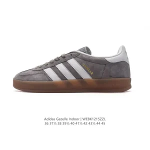 Adidas Originals Gazelle Indoor Retro Leather Sneakers with Gum Sole