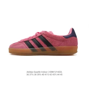 Adidas Originals Gazelle Indoor Retro Leather Sneakers with Gum Sole